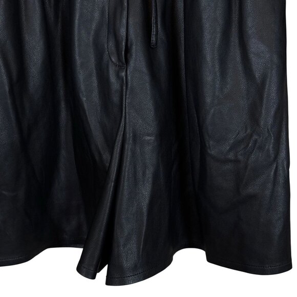 Rebecca Taylor RTR Faux Leather Buttoned Long Sleeve Romper Black Size 4 - Picture 5 of 11